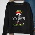 Coffee Drinking Elf Group Christmas Funny Pajama Party Sweatshirt Gifts for Old Women
