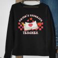 Cupids Favorite Teacher Happy Valentines Day Retro Groovy Sweatshirt Gifts for Old Women