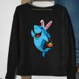Cute Shark With Easter Basket And Bunny Ears Happy Easter Sweatshirt Gifts for Old Women