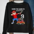 Dabbing Fire Fighter Truck 9 Years Old BirthdaySweatshirt Gifts for Old Women