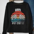 Dad Pit Crew Race Car Chekered Flag Vintage Racing Party Sweatshirt Gifts for Old Women