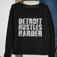 Detroit Hustles Harder T-Shirt Detroit Shirt 2 Men Women Sweatshirt Graphic Print Unisex Gifts for Old Women