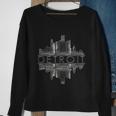 Detroit Mirrored Vintage Skyline Sweatshirt Gifts for Old Women