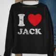 Distressed Grunge Worn Out Style I Love Jack Sweatshirt Gifts for Old Women