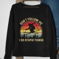 Dont Follow Me I Do Stupid Things Funny Gift For Retro Vintage Skiing Gift Sweatshirt Gifts for Old Women