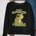 Easily Distracted By Frogs - Frog Lover Sweatshirt Gifts for Old Women