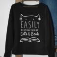 Easily Distracted Cats And Books Funny Gift For Cat Lovers Sweatshirt Gifts for Old Women