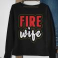 Feuerwehrfrau Ehefrau Damen Sweatshirt, Schwarz mit Aufschrift Geschenke für alte Frauen