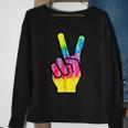 Finger Peace Sign Tie Dye 60S 70S Funny Hippie Costume Sweatshirt Gifts for Old Women