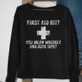 First Aid Kit Whiskey And Duct Tape Funny Dad Joke Vintage Sweatshirt Gifts for Old Women