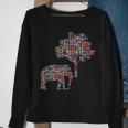 Flags Of The Countries Of The World International Elephant Sweatshirt Gifts for Old Women