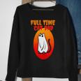 Full Time Cat Dad Halloween Funny Black Cat Wearing Ghost Halloween Cat Dad Sweatshirt Gifts for Old Women