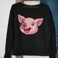 Funny Cute Pig Face Farm Adorable Pink Piglet Lover Farmer Sweatshirt Gifts for Old Women