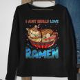 Funny Kawaii Anime Cats Love Ramen Japanese Noodles V2 Men Women Sweatshirt Graphic Print Unisex Gifts for Old Women