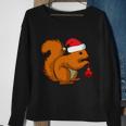 Funny Squirrel Christmas Shirt Santa Hat Animal Gift Kids Tshirt Sweatshirt Gifts for Old Women