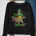 Funny St Patricks Day Irish Cat RidingRex Shamrock Sweatshirt Gifts for Old Women