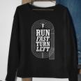 Funny Track And Field Design Run Fast Turn Left Sweatshirt Gifts for Old Women