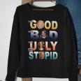 Funny Trump 2024 The Good The Bad The Stupid Anti Biden Gift Sweatshirt Gifts for Old Women
