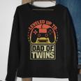 Gamer Dad Fathers Day Leveled Up To Dad Of Twins Vintage Sweatshirt Gifts for Old Women