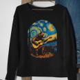 Grizzly Bear Blues Guitar-Player Starry-Night Music Sweatshirt Gifts for Old Women