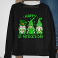 Happy St Patricks Day Three Gnomes Squad Holding Shamrock Sweatshirt Gifts for Old Women