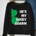 Hes My Lucky Charm Funny St Patricks Day Couple Sweatshirt Gifts for Old Women