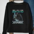 I Am A Grumpy Old Wolf My Level Of SarcasmSweatshirt Gifts for Old Women