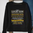 I Am A Lucky Son Im Raised By A Freaking Awesome Mom Gift Sweatshirt Gifts for Old Women