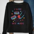 I Love 80S Music Eighties 1980 80S Retro Cassette Tape Sweatshirt Gifts for Old Women