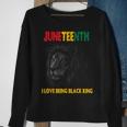 I Love Being A Black King Dad Fathers Day Lion Juneteenth Sweatshirt Gifts for Old Women