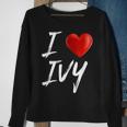 I Love Heart Ivy Family NameSweatshirt Gifts for Old Women