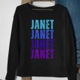 I Love Janet Pattern First Name Janet Sweatshirt Gifts for Old Women