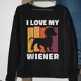 I Love My Wiener Dog Funny Dachshund Dad Dog Lover Pun Sweatshirt Gifts for Old Women