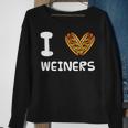 I Love Weiners Hotdogs Frankfurter Wiener Frank Sausage Bun Sweatshirt Gifts for Old Women