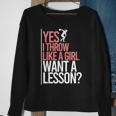 I Throw Like A Girl Discus Throwing Track And Field Discus Sweatshirt Gifts for Old Women