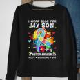 I Wear Blue For My Son Accept Understand Love Autism Mom Dad Sweatshirt Gifts for Old Women
