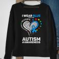 I Wear Blue For My Son Autism Mom Dad Autism Awareness Sweatshirt Gifts for Old Women