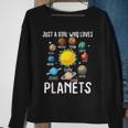 Just A Girl Who Loves Planets Astronomy Space Planets Sweatshirt Gifts for Old Women