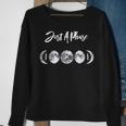 Just A Phase Moon Cycle Phases Of The Moon Astronomy Design Sweatshirt Gifts for Old Women