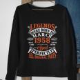 Legend 1958 Vintage 65Th Birthday Born In March 1958 Sweatshirt Gifts for Old Women