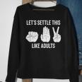 Lets Settle This Like Adults Funny Rock Paper Scissor Sweatshirt Gifts for Old Women