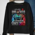 Level 6 Unlocked Awesome Since 2017 6Th Birthday Gaming Sweatshirt Gifts for Old Women