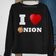 Liebe Zwiebel Sweatshirt, Lustiges 'I Love Onion' Motiv mit Herz Geschenke für alte Frauen