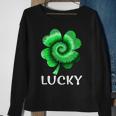 Lucky St Patricks Day St Paddys Outfit Shamrock Tie Dye Sweatshirt Gifts for Old Women