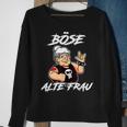 Lustiges Schwarz Sweatshirt Böse Alte Frau Cartoon für Damen Geschenke für alte Frauen