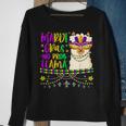 Mardi Gras No Prob Llama Alpaca Funny Carnival Party Girls Sweatshirt Gifts for Old Women