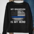 Mein Enkel Ist Mein Held Polizei Opa Oma Thin Blue Line Sweatshirt Geschenke für alte Frauen