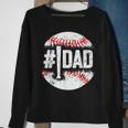 Mens 1 Dad Baseball Number One Daddy Son Gifts Fathers Day Sweatshirt Gifts for Old Women