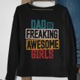 Mens Dad Of Freaking Awesome Girl Vintage Distressed Dad Of Girls V2 Sweatshirt Gifts for Old Women