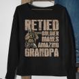 Mens Grandpa Gift Retied Soldier Retired Military Veteran Gift Men Women Sweatshirt Graphic Print Unisex Gifts for Old Women